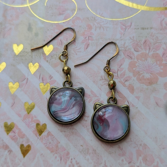 Hand Crafted Jewelry - Elegant Cat Ear Drop Earrings